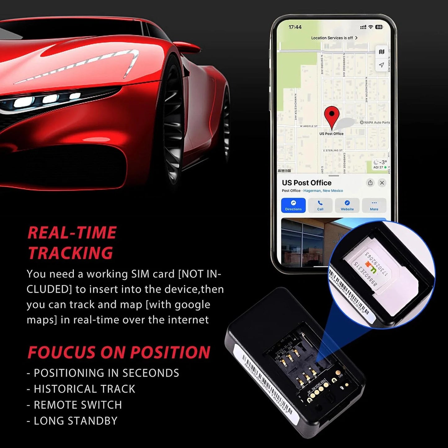 Mini GPS Tracker Monitor and Track
