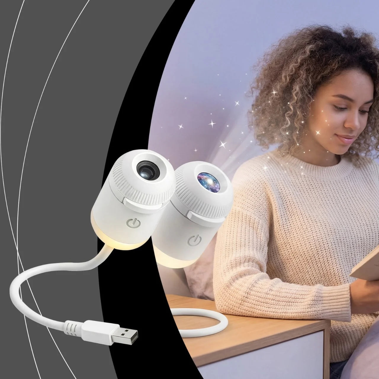 2-in-1 Galaxy Projector Night Light