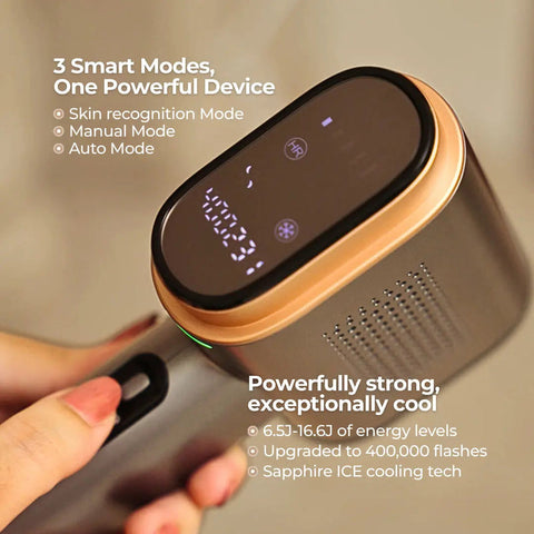 SkinGen Sapphire Ice Premium IPL Hair Removal Device – At-Home Hair Reducer with Cooling Technology