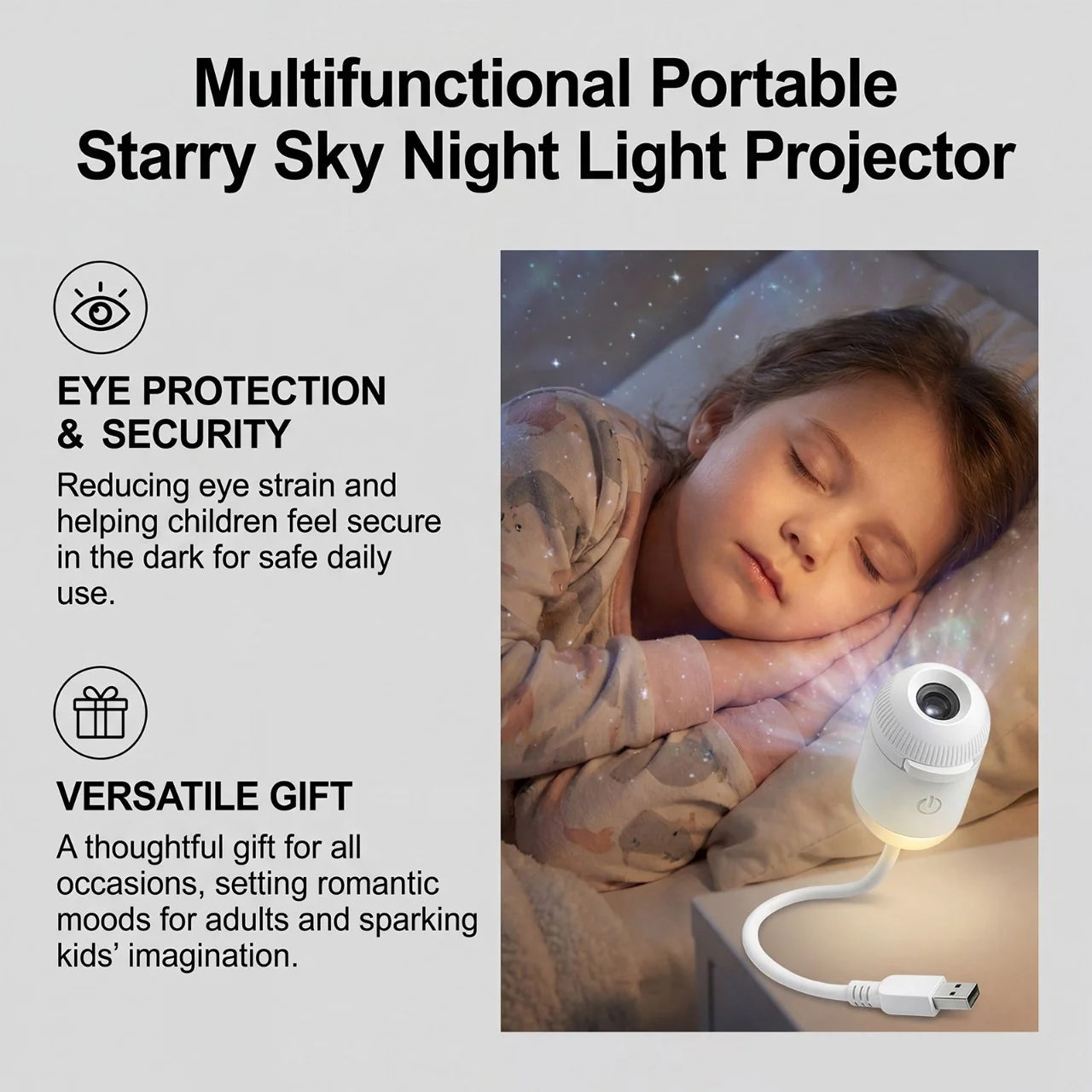 2-in-1 Galaxy Projector Night Light