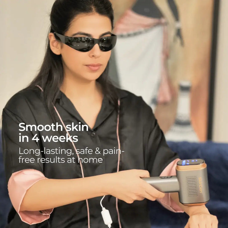 SkinGen Sapphire Ice Premium IPL Hair Removal Device – At-Home Hair Reducer with Cooling Technology