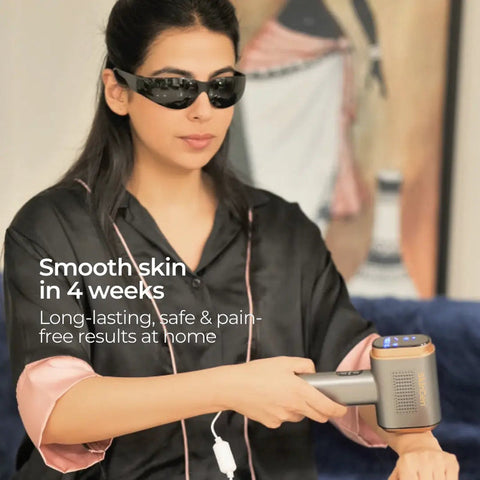 SkinGen Sapphire Ice Premium IPL Hair Removal Device – At-Home Hair Reducer with Cooling Technology