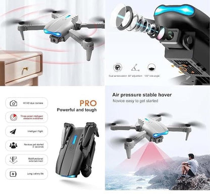 E99 Foldable Drone Camera – 720P HD WiFi Quadcopter with Altitude Hold, 360° Flip & One-Key Takeoff