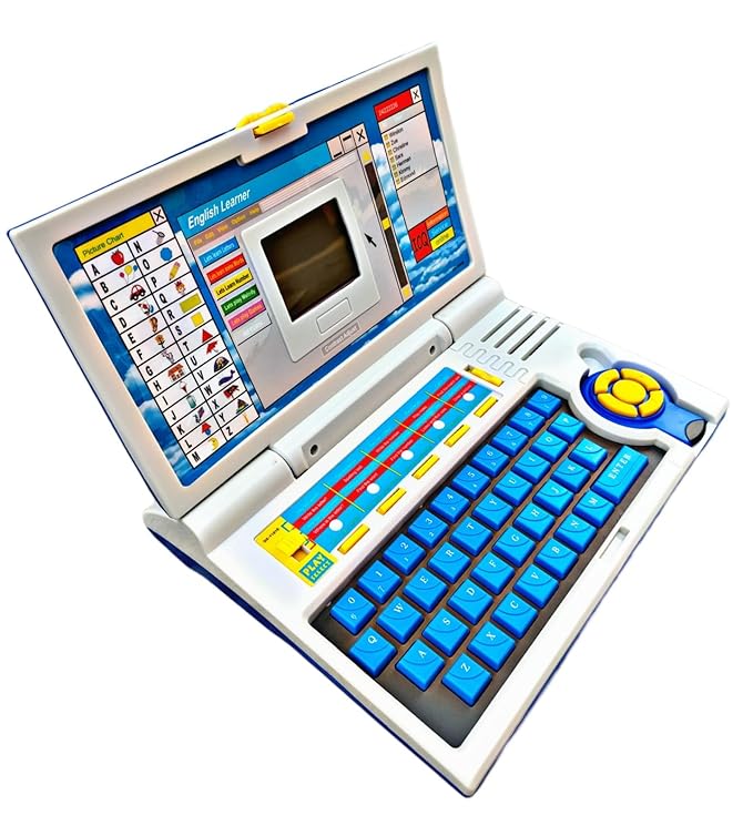 Kids English Learning Laptop – 20 Educational Activities with Letters, Numbers, Words, Music & Interactive Mouse