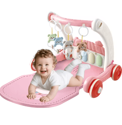 2-in-1 Baby Gym & Walker – Interactive Activity Play Mat with Music, Lights & Hanging Toys for Infants