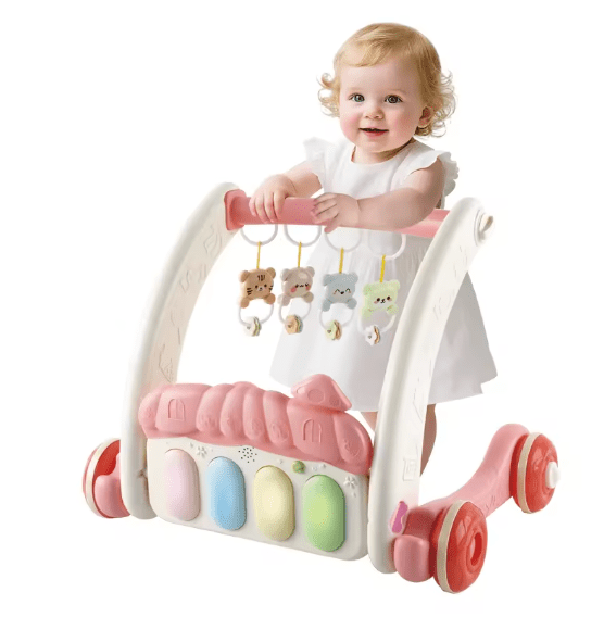 2-in-1 Baby Gym & Walker – Interactive Activity Play Mat with Music, Lights & Hanging Toys for Infants