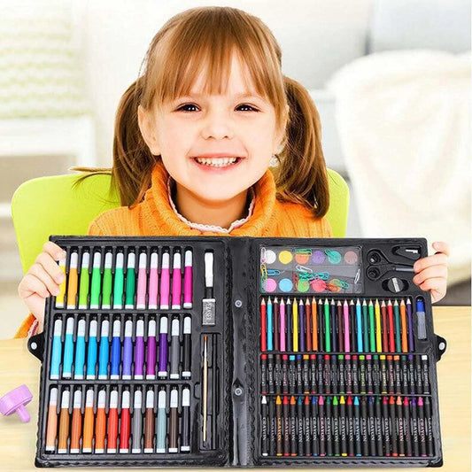 Kubeixiong Corner 150-Piece Kids Art Set – Complete Drawing, Coloring & Painting Kit with Portable Carry Case